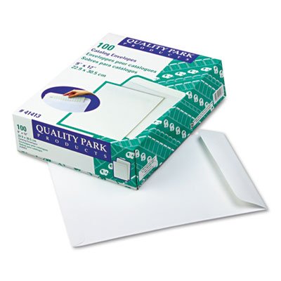Quality Park Catalog Envelope, 9 x 12, White, 100/Box QUA41413