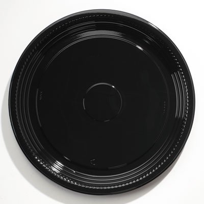WNA A518PBL Caterline Casuals Thermoformed Platters, PET, Black, 18" Diameter WNAA518PBL