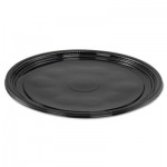 WNA A512PBL Caterline Casuals Thermoformed Platters, PET, Black, 12" Diameter WNAA512PBL