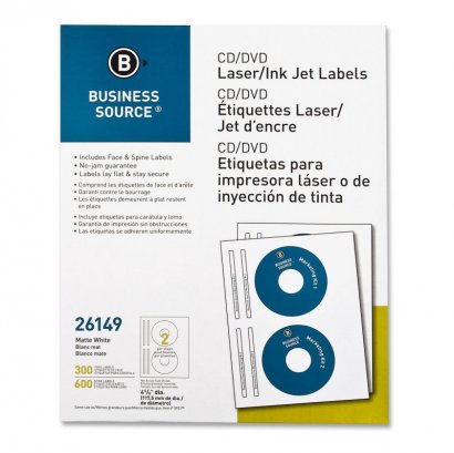 Business Source CD/DVD Laser/Inkjet Label 26149