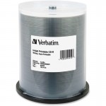 Verbatim CD-R 80MIN 700MB 52x White Inkjet Printable, Hub Printable 100pk Spindle 95252