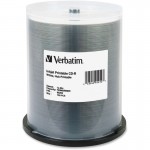 Verbatim CD-R 80MIN 700MB 52x White Inkjet Printable, Hub Printable 100pk Spindle 95252