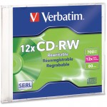 Verbatim CD-RW 80MIN 700MB 4x-12x High Speed Branded 1pk Slim Case 95161