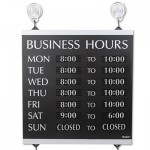 Headline Sign Century Series Business Hours Sign, Heavy-Duty Plastic, 13 x 14, Black USS4247