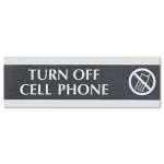 Headline Sign Century Series Office Sign,TURN OFF CELL PHONE, 9 x 3 USS4759