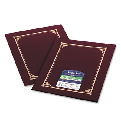 Geographics Certificate/Document Cover, 12 1/2 x 9 3/4, Burgundy, 6/Pack GEO45333