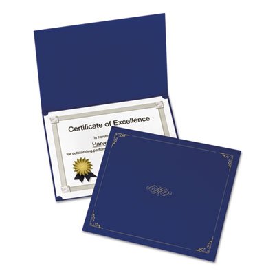 Oxford Certificate Holder, 11 1/4 x 8 3/4, Dark Blue, 5/Pack OXF29900235BGD