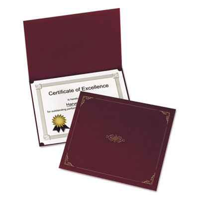 Oxford Certificate Holder, 11 1/4 x 8 3/4, Burgundy, 5/Pack OXF29900585BGD