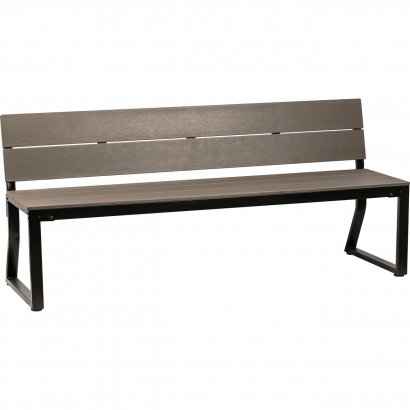 Lorell Charcoal Outdoor Bench with Backrest 42691