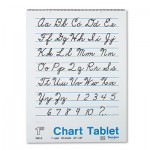 Pacon Chart Tablets w/Cursive Cover, Ruled, 24 x 32, White, 25 Sheets PAC74610