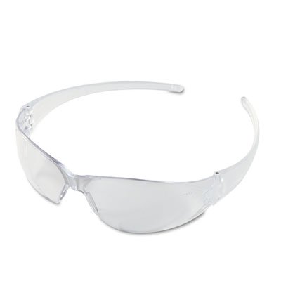 MCR Safety 135-CK110 Checkmate Wraparound Safety Glasses, CLR Polycarbonate Frame, Coated Clear Lens CRWCK110