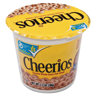 General Mills GEM13896 Cheerios Breakfast Cereal, Single-Serve 1.3 oz Cup, 6/Pack AVTSN13896