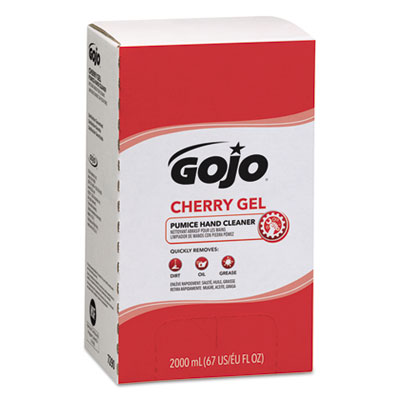 GOJO Cherry Gel Pumice Hand Cleaner, Cherry Scent, 2,000 ml Refill, 4/Carton GOJ729004