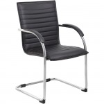 Boss Chrome Frame, Black Vinyl Side Chair, 2 pack B9536-BK-2