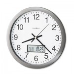 Chronicle Wall Clock with LCD Inset, 14", Gray MIL625195