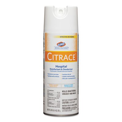 Clorox CLO 49100 Citrace Hospital Disinfectant & Deodorizer, Citrus, 14oz Aerosol, 12/Carton CLO49100