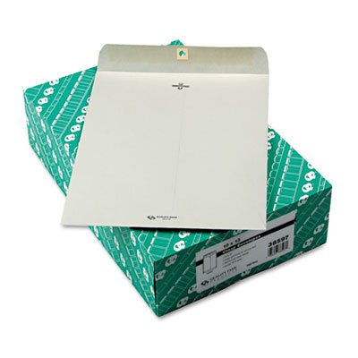 Quality Park Clasp Envelope, 10 x 13, 28lb, Executive Gray, 100/Box QUA38597