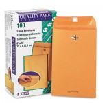 Quality Park Clasp Envelope, 6 x 9, 28lb, Brown Kraft, 100/Box QUA37855