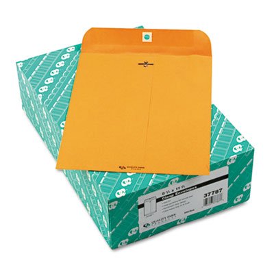Quality Park Clasp Envelope, 8 3/4 x 11 1/2, 32lb, Brown Kraft, 100/Box QUA37787