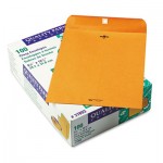Quality Park Clasp Envelope, 9 1/2 x 12 1/2, 28lb, Brown Kraft, 100/Box QUA37893