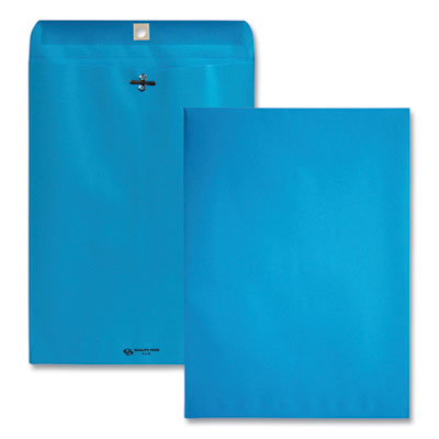 Quality Park QUA38737 Clasp Envelope, #90, Square Flap, Clasp/Gummed Closure, 9 x 12, Blue, 10/Pack QUA38737