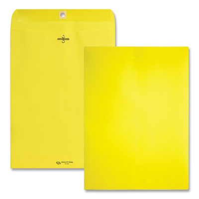 Quality Park QUA38736 Clasp Envelope, #90, Square Flap, Clasp/Gummed Closure, 9 x 12, Yellow, 10/Pack QUA38736