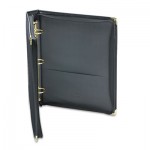 Samsill Classic Collection Zippered Ring Binder, 11 x 8 1/2, 1 1/2" Cap, Black SAM15250