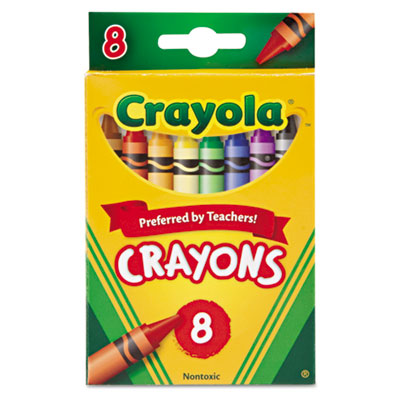 Crayola 523008 Classic Color Crayons, Peggable Retail Pack, Peggable Retail Pack, 8 Colors CYO523008