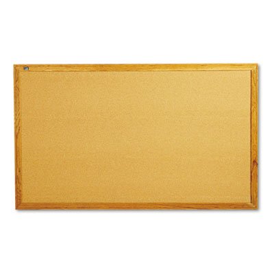 Quartet Classic Cork Bulletin Board, 60 x 34, Oak Finish Frame QRT305