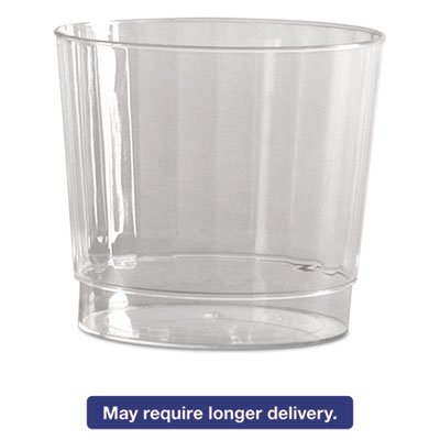 WNA WNA CCR9240 Classic Crystal Plastic Rocks Tumblers, 9 oz., Clear, Fluted, Squat, 12/Pack WNACCR9240