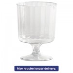 WNA WNA CCW5240 Classic Crystal Plastic Wine Glasses on Pedestals, 5 oz., Clear, Fluted, 10/Pack WNACCW5240