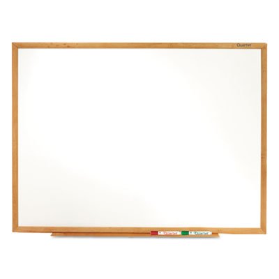 Quartet Classic Melamine Whiteboard, 36 x 24, Oak Finish Frame QRTS573