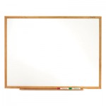 Quartet Classic Melamine Whiteboard, 36 x 24, Oak Finish Frame QRTS573