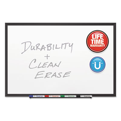 Quartet Classic Porcelain Magnetic Whiteboard, 72 x 48, Black Aluminum Frame QRT2547B