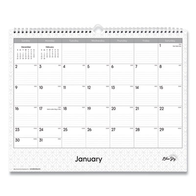 Blue Sky Classic Red Wall Calendar, 15 x 12, 2021 BLS111292