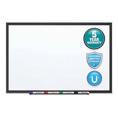 Quartet Classic Series Nano-Clean Dry Erase Board, 36 x 24, Black Aluminum Frame QRTSM533B