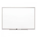 Quartet Classic Series Porcelain Magnetic Board, 48 x 34 1/4, White, Silver Alum. Frame QRT2544