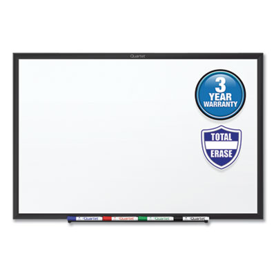 Quartet Classic Series Total Erase Dry Erase Board, 60 x 36, White Surface, Black Frame QRTS535B