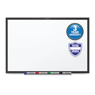 Quartet Classic Series Total Erase Dry Erase Board, 48 x 36, White Surface, Black Frame QRTS534B