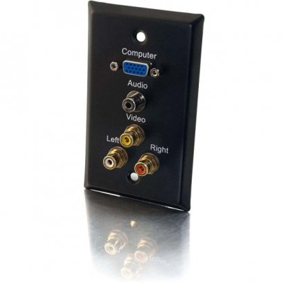 C2G Classic Single Gang Audio Video Faceplate 40483