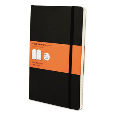 9788883707162 Classic Softcover Notebook, Ruled, 8 1/4 x 5, Black Cover, 192 Sheets HBGMSL14