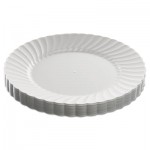 WNA WNA RSCW91512W Classicware Plastic Dinnerware, Plates, Plastic, White, 9in, 12/Bag, 15/Carton WNARSCW91512W