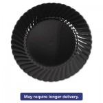 WNA WNA CW6180BK Classicware Plastic Plates, 6" Dia., Black, Round, 10 Plates/Pack WNACW6180BK