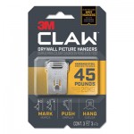 3M 3PH45M-3ES Claw Drywall Picture Hanger, Holds 45 lbs, 3 Hooks and 3 Spot Markers, Stainless Steel MMM3PH45M3ES
