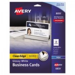 Avery Clean Edge Business Cards, Inkjet, 2 x 3 1/2, Glossy White, 200/Pack AVE8859