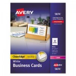 Avery Clean Edge Business Cards, Laser, 2 x 3 1/2, White, 1000/Box AVE5874