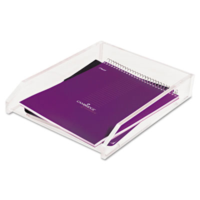 Kantek AD10 Clear Acrylic Letter Tray, 1 Section, Letter Size Files, 10.5" x 13.75" x 2.5", Clear