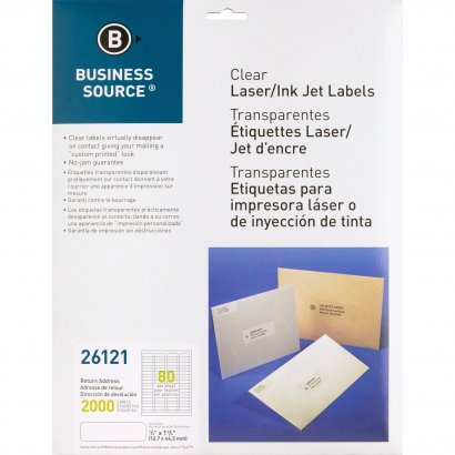 Business Source Clear Address Label 26121