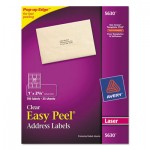 Avery Clear Easy Peel Mailing Labels, Laser, 1 x 2 5/8, 750/Box AVE5630