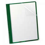 Oxford Clear Front Report Cover, 3 Fasteners, Letter, 1/2" Capacity, Green, 25/Box OXF55807